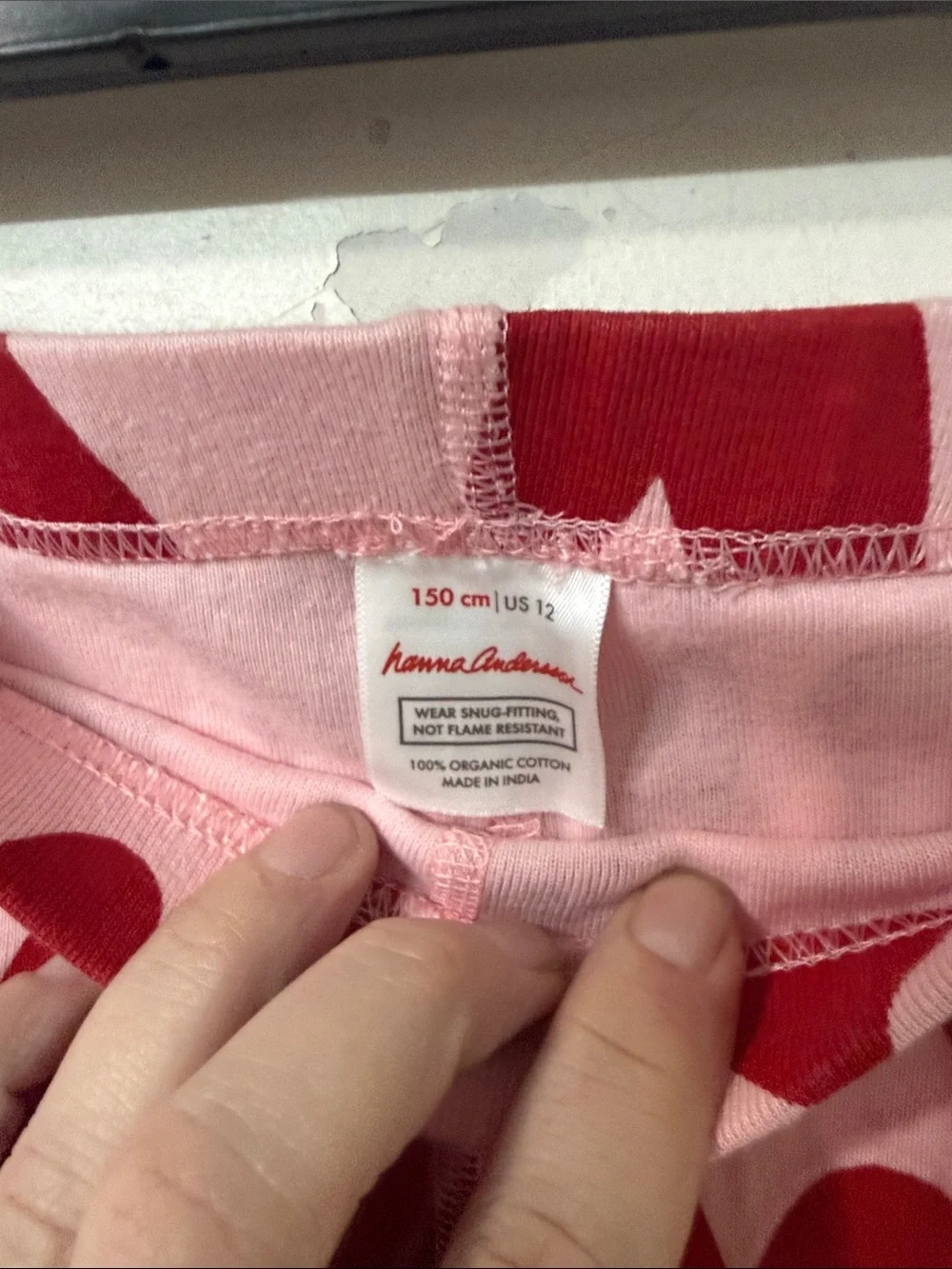Hanna Andersson Pink  with Red Heart Pattern